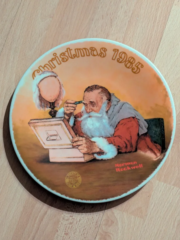 LIKE NEW vintage Norman Rockwell Christmas Plate 1985