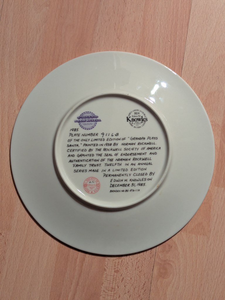 LIKE NEW vintage Norman Rockwell Christmas Plate 1985 - photo 4