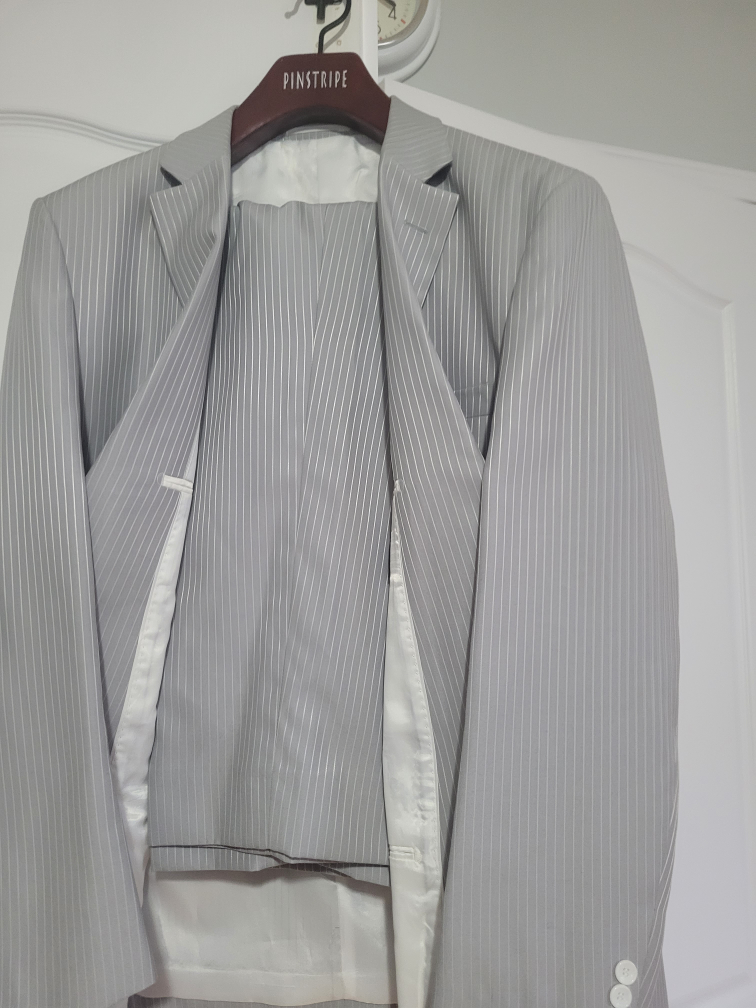 Pinstripe Suit - Light Grey - photo 2