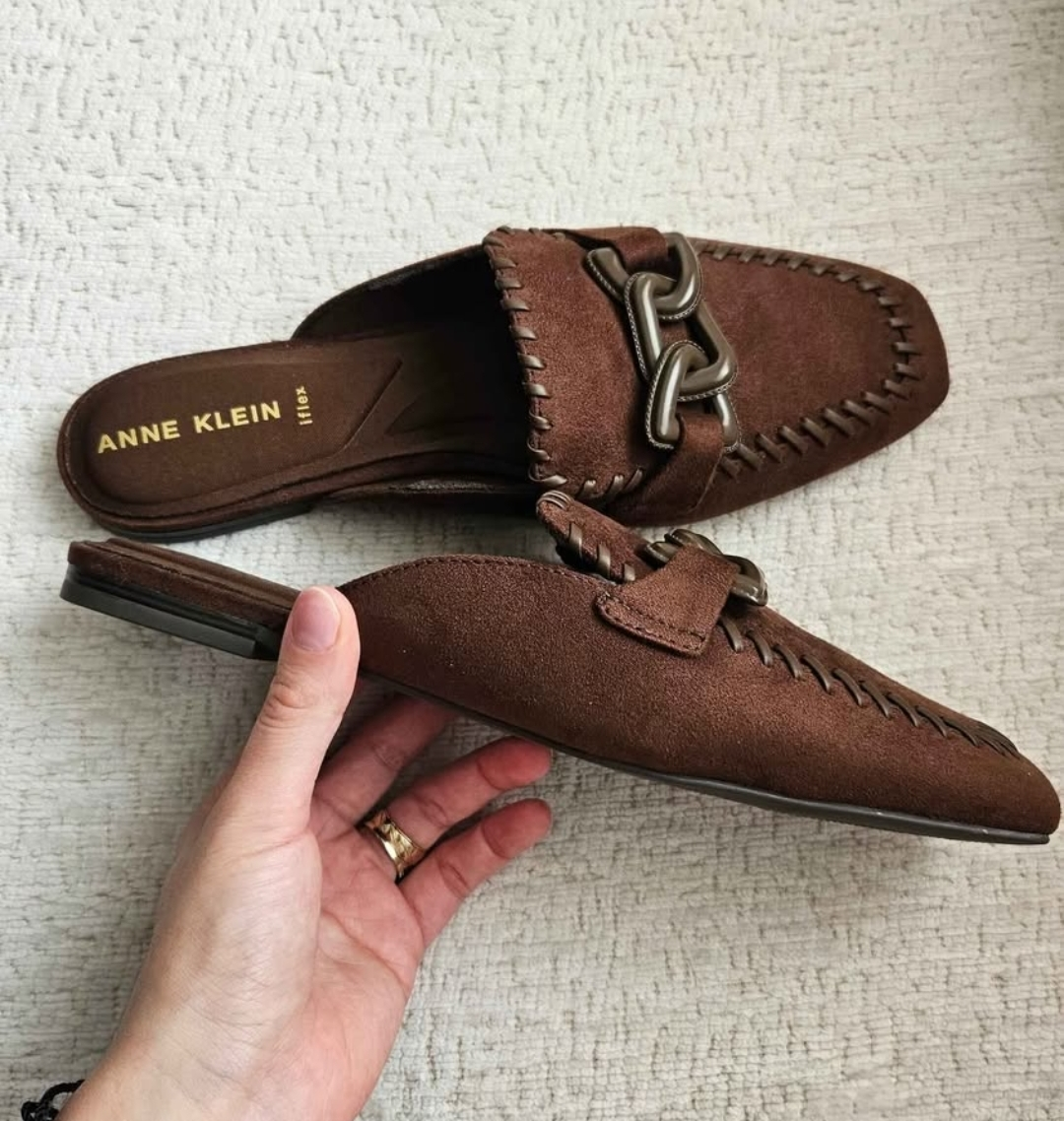 Anne Klein Brown Suede Mules - Size 9 - photo 3