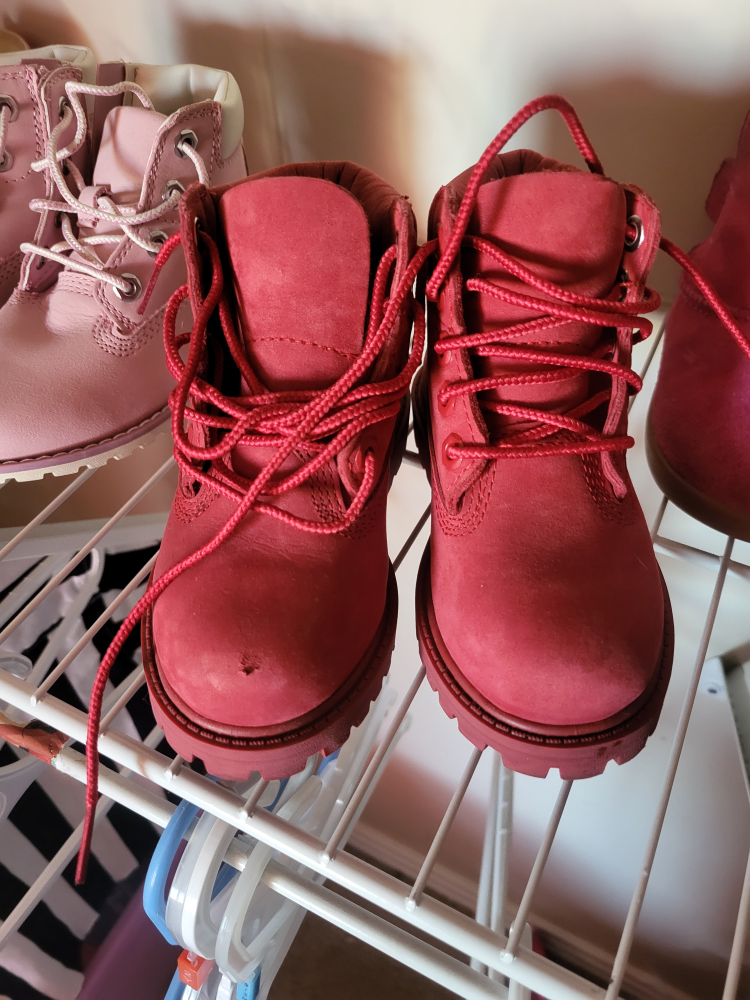 Red Timberland Size 7 Toddler Boots
