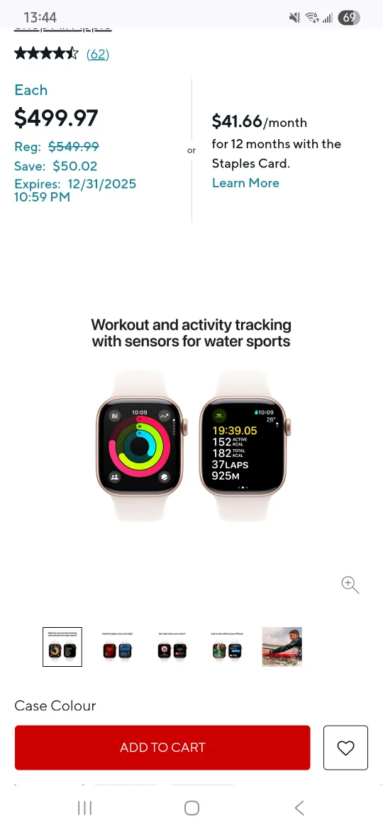 Apple Watch Rose Gold - 42 mm sports band image indicator(4)