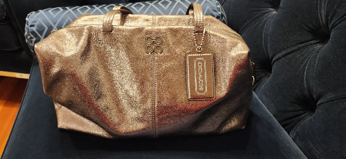 Coach Pop Silver Metallic Bronze Tote Bag image indicator(2)