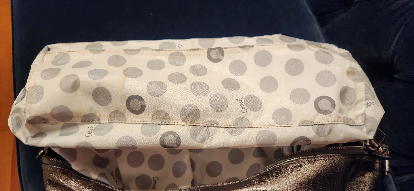 Coach Pop Silver Metallic Bronze Tote Bag image indicator(8)