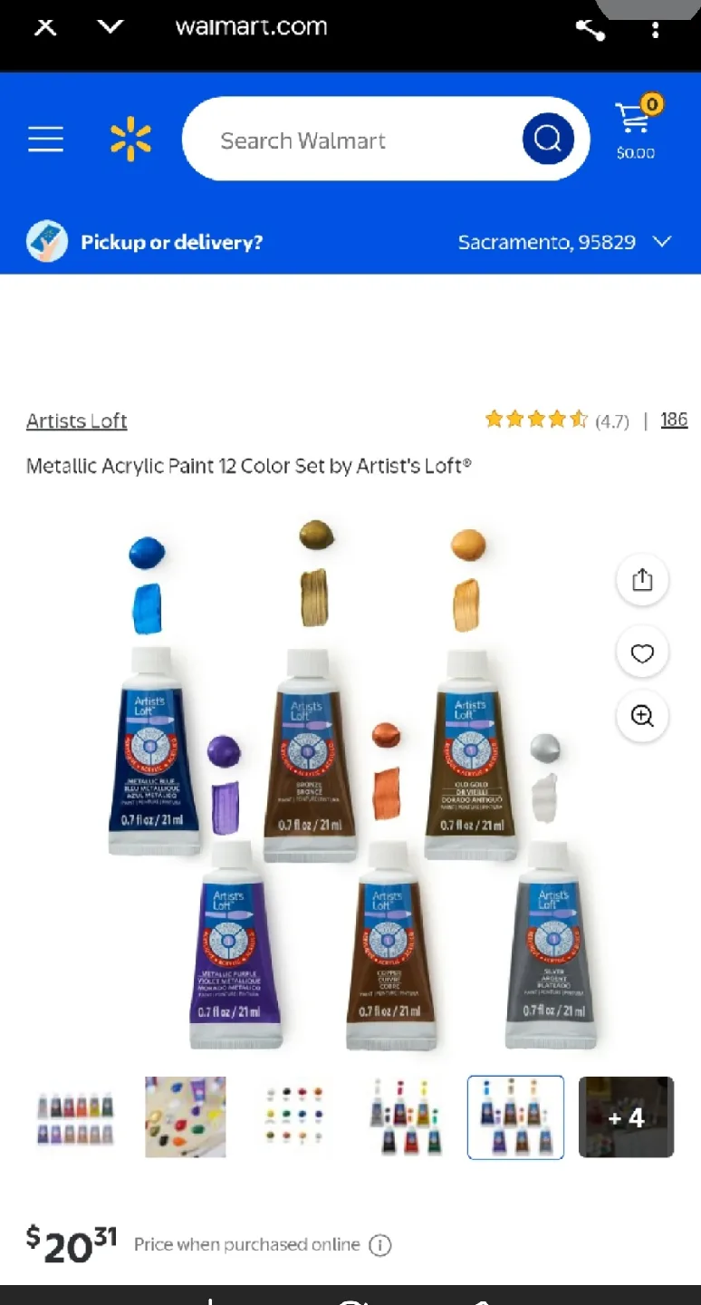 Artist's Loft Metallic Acrylic Paint Set + Canvas (retail $30) image indicator(5)