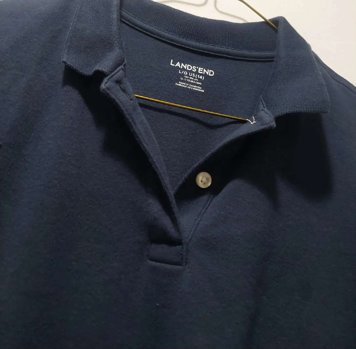Lands' End Navy Blue  Teen Polo Shirt - L/G US (14) image indicator(3)