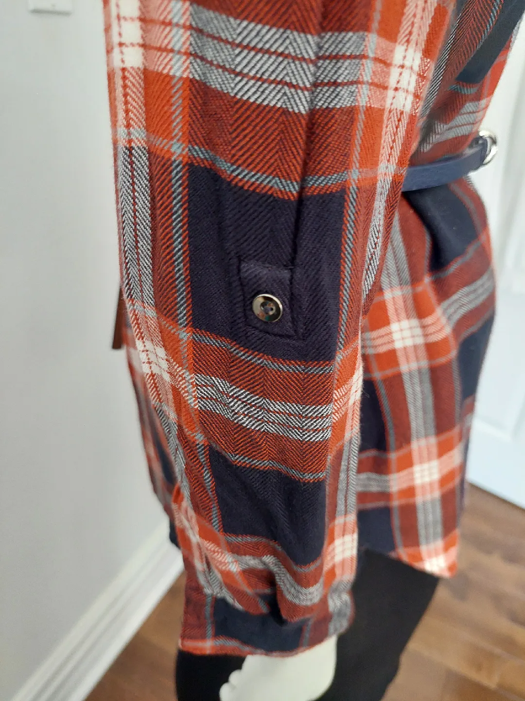 Dynamite Plaid Shirt Dress - Size XS image indicator(3)