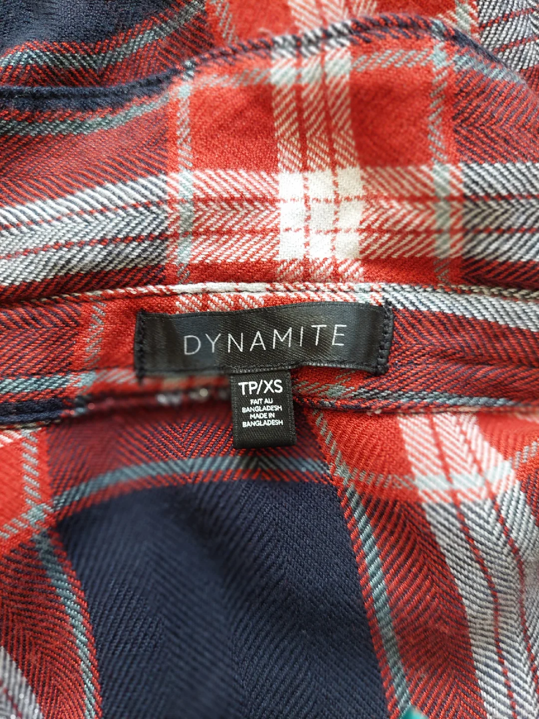 Dynamite Plaid Shirt Dress - Size XS image indicator(5)