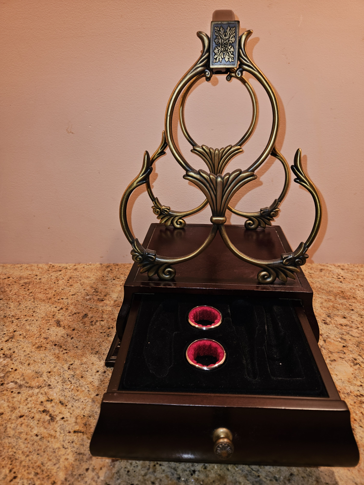 Three Bottles Wine Rack With Drawer - photo 2