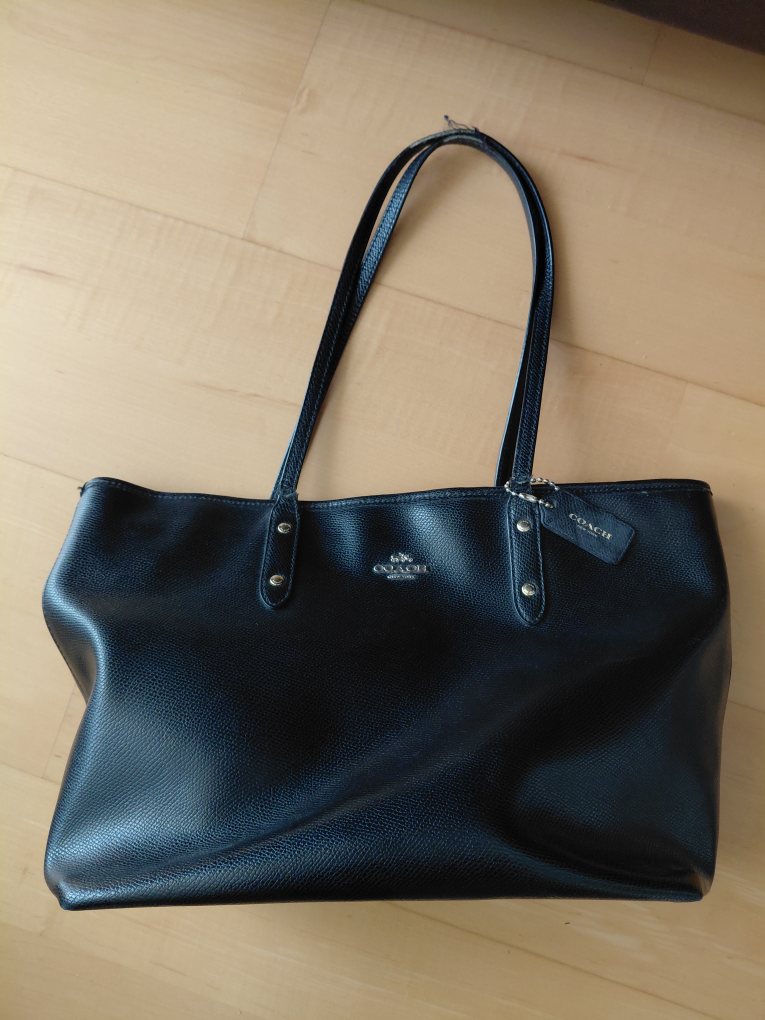 Coach Black Leather Tote Bag