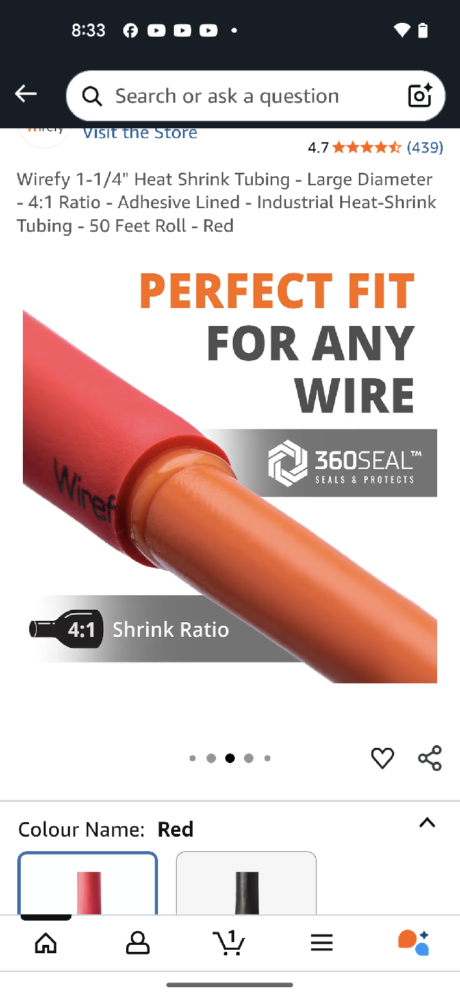 Wirefy 1-1/4" Heat Shrink Tubing - Red - photo 5