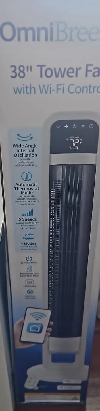 OmniBreeze 38" Tower Fan with Wi-Fi Control image indicator(3)