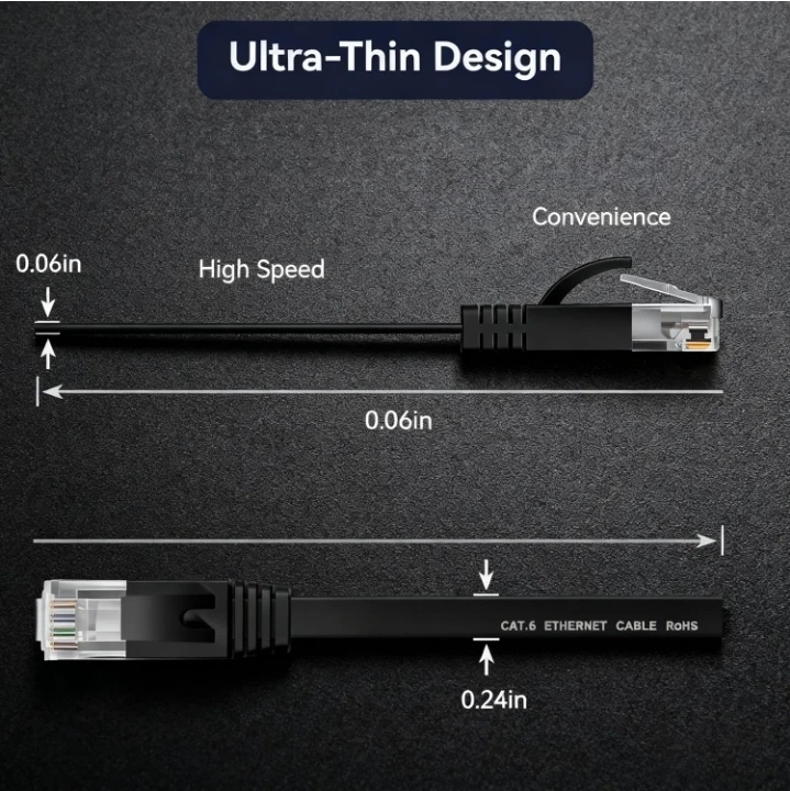 Cat 6 Ethernet Cable 3ft Flat Internet Network Cables - photo 3