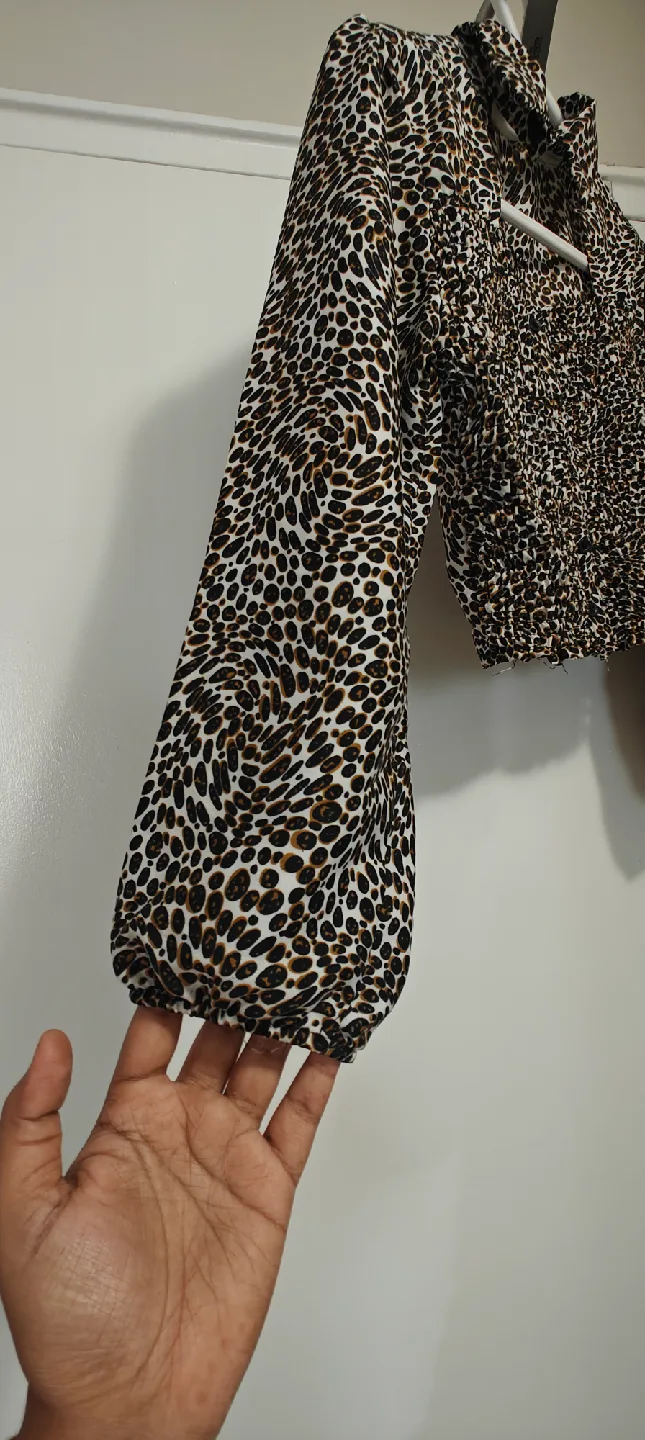 Leopard Print Long Sleeve Crop Top image indicator(3)