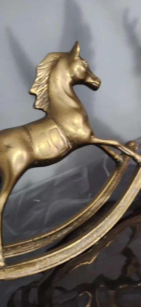 Vintage solid Brass Rocking Horse Figurine image indicator(5)