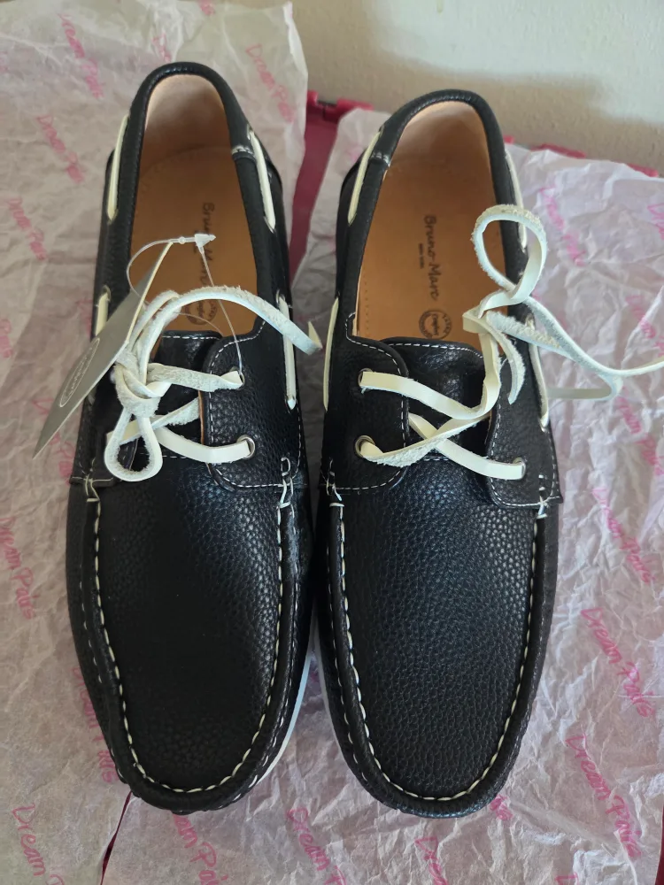 New Bruno Marc Boat Shoes, Black size 11 image indicator(2)