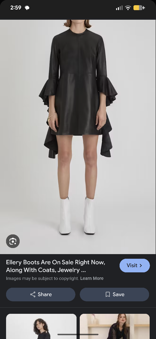 Ellery Lambskin Black Mini Dress - Size S - photo 2