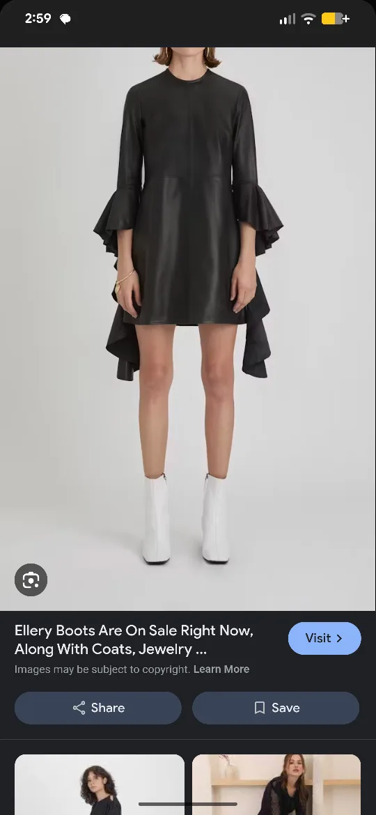 Ellery Lambskin Black Mini Dress - Size S image indicator(2)