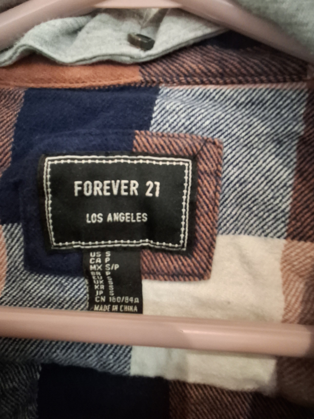 Forever 21 Plaid Hooded Flannel - Size S - photo 2