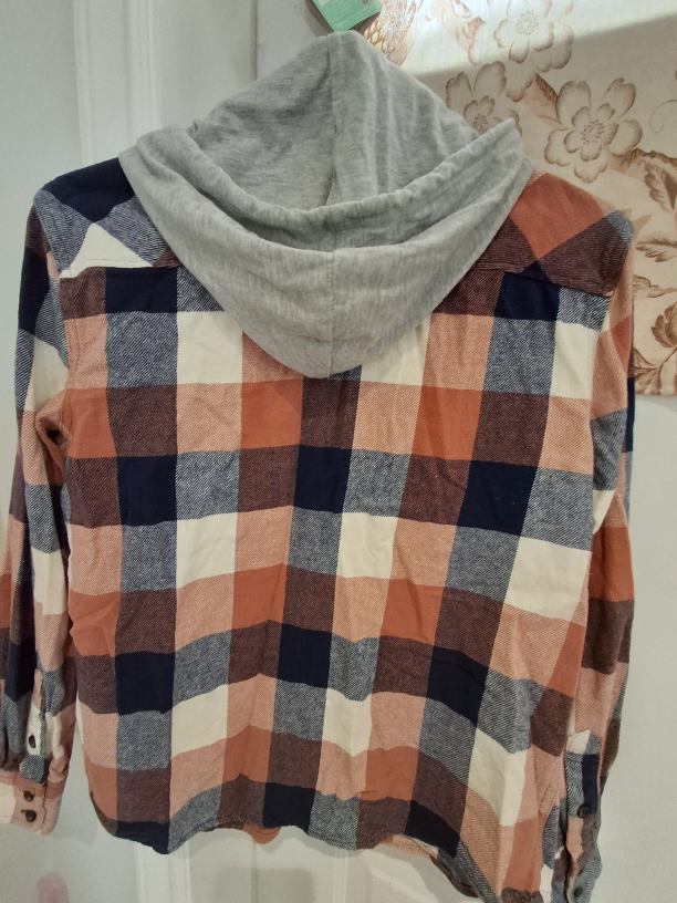 Forever 21 Plaid Hooded Flannel - Size S - photo 4