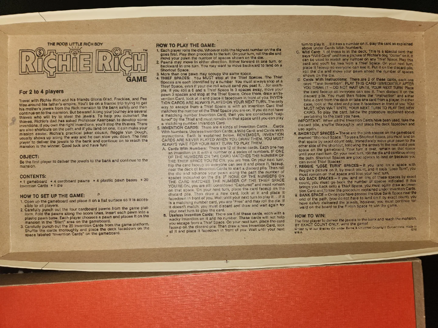 VINTAGE 1982 Milton Bradly Richie Rich Board Game image indicator(3)