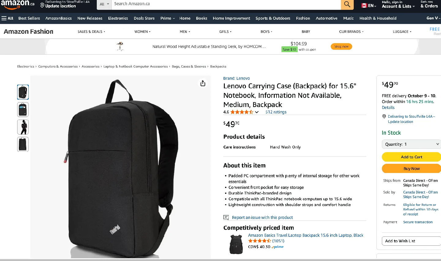 Lenovo ThinkPad 15.6" Laptop Backpack image indicator(8)
