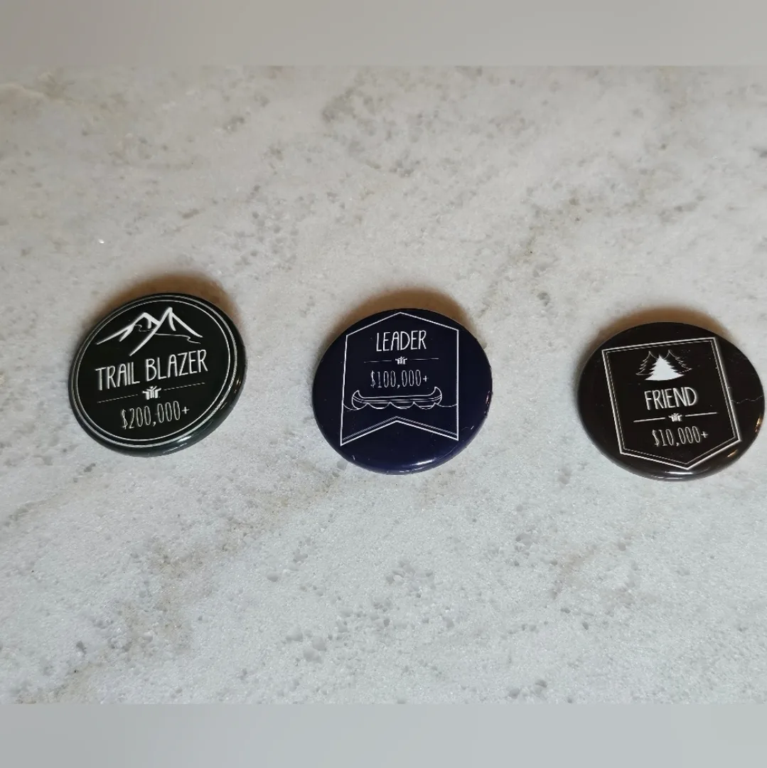 Rare Tim Hortons pin set - Trail Blazer, Leader, Friend Pins thumbnail