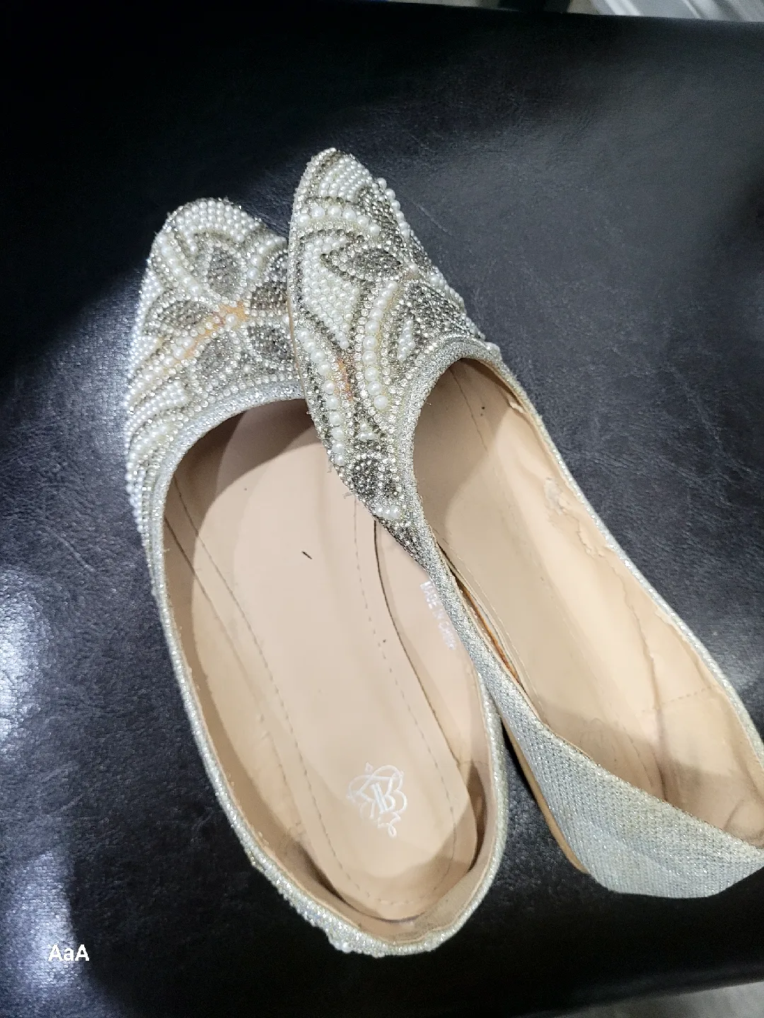 Silver Embellished Flats - Size 7 image indicator(3)