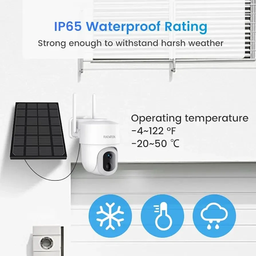 FUNOVATION Outdoor Security Camera - Wireless & Solar Powered image indicator(4)