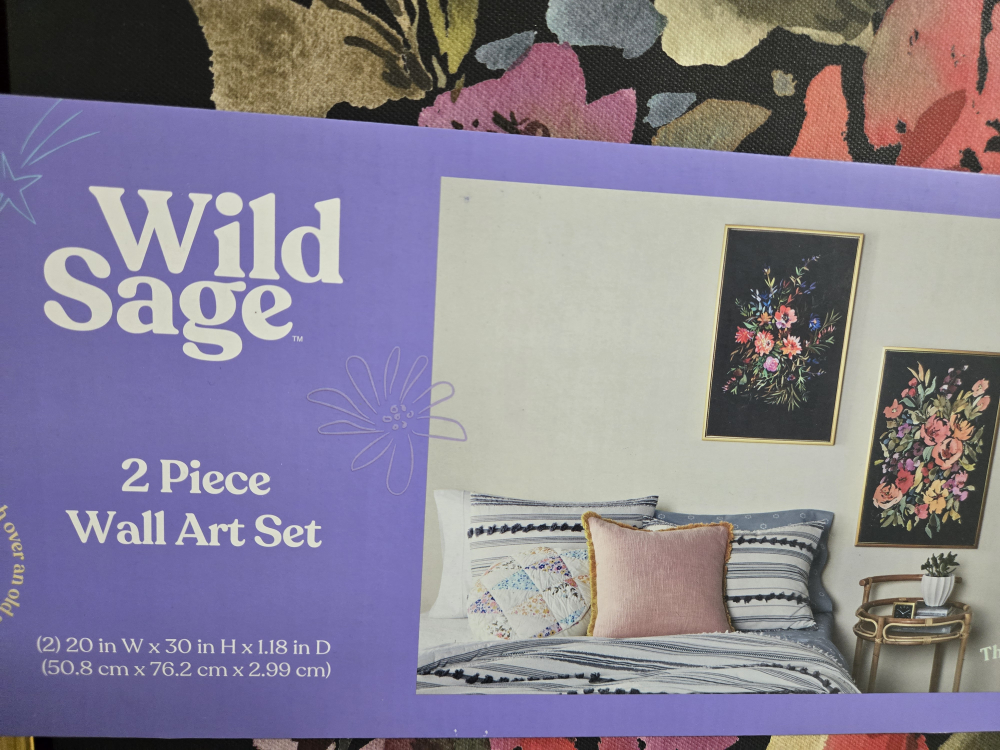 Wild Sage 2 Piece Wall Art Set - Floral Design