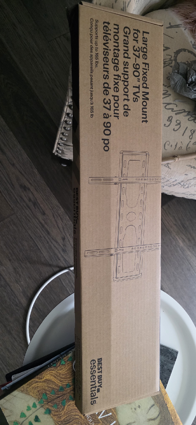 Best Buy Essentials Fixed TV Wall Mount 37-90" - Black