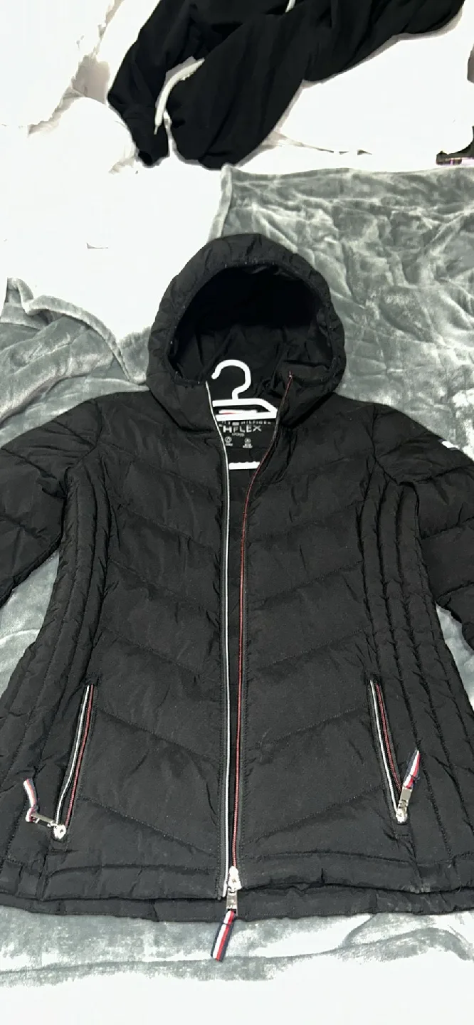 Tommy Hilfiger TH Flex Black Puffer Coat - Size S thumbnail