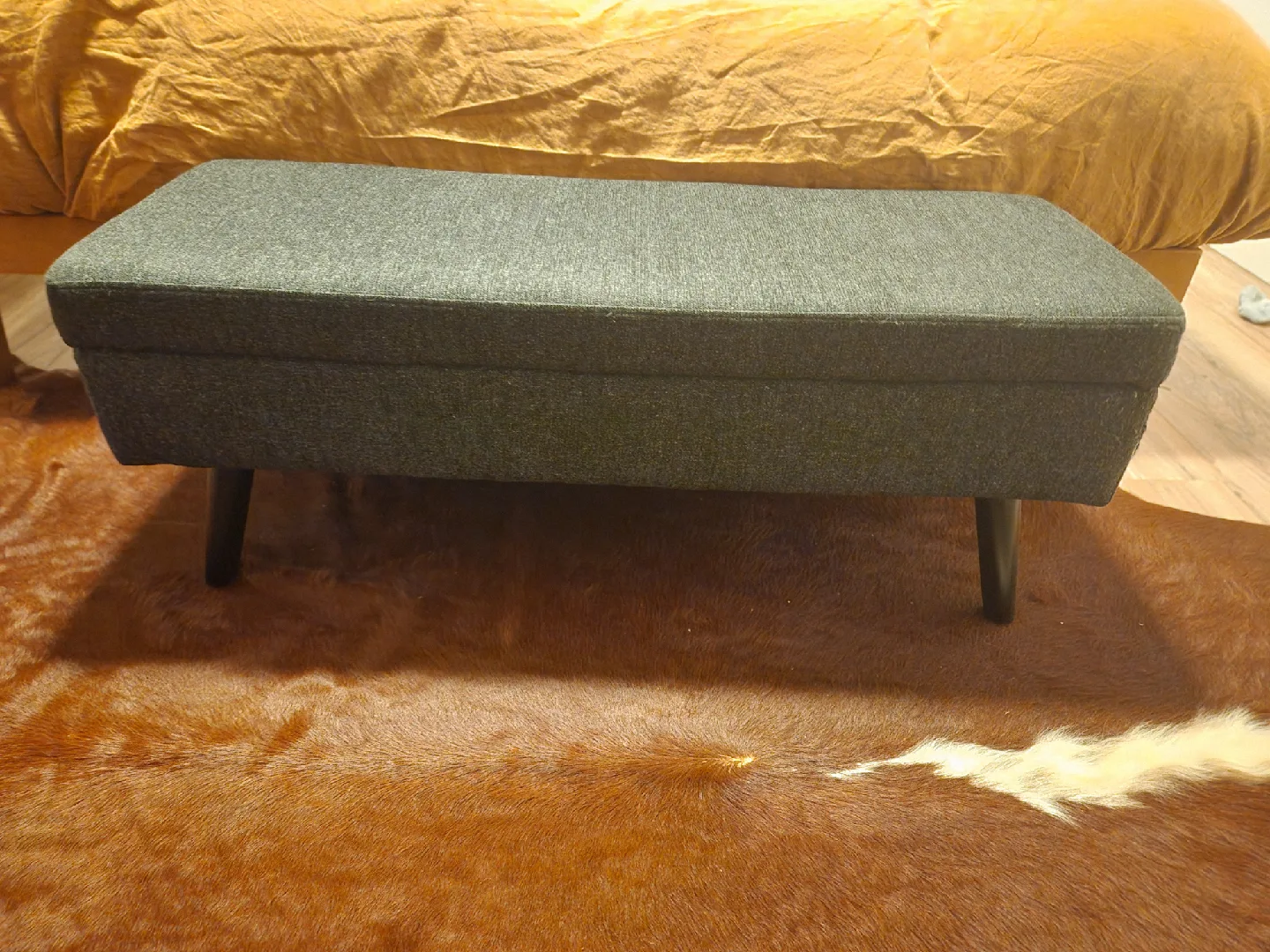 Grey Storage Ottoman Bench image indicator(2)