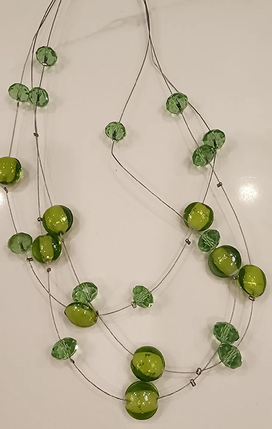 Vintage Green Beaded Necklace image indicator(2)
