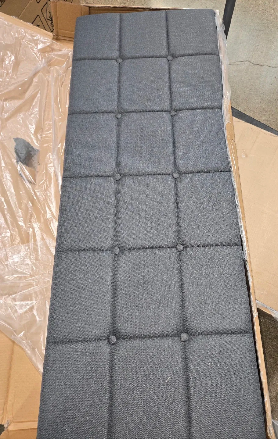 insta-bed Full Dark Grey Metal Tufted Bed Frame image indicator(4)