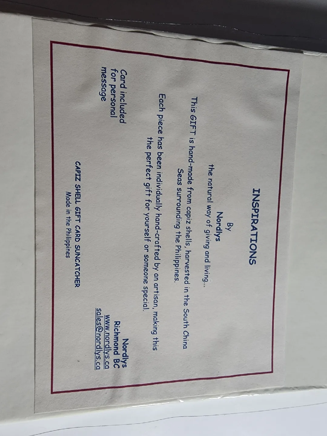 Nordlys Capiz Shell Gift Card Suncatcher image indicator(6)