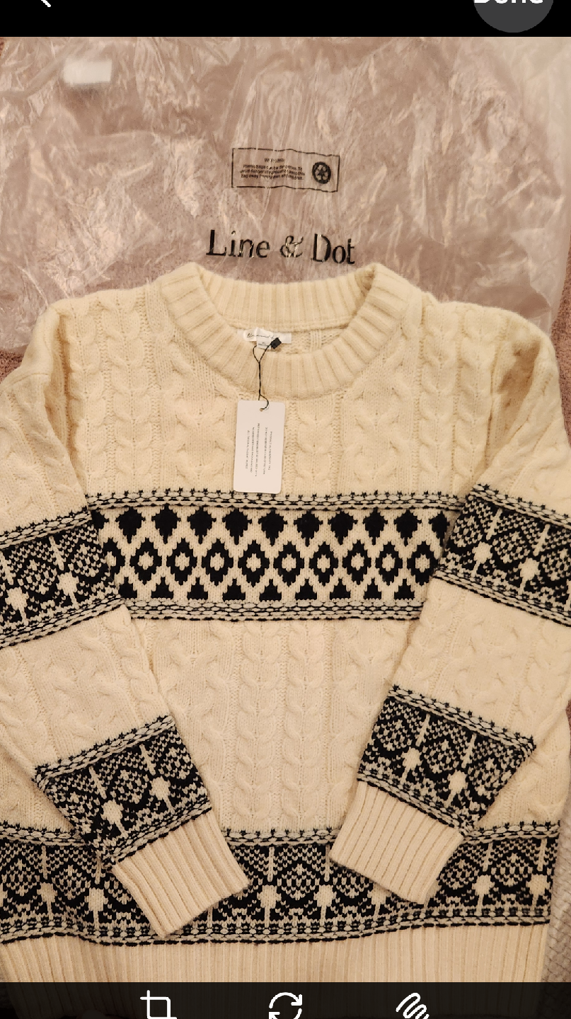 XL BRAND NEW Line & Dot Cream Knit Sweater
