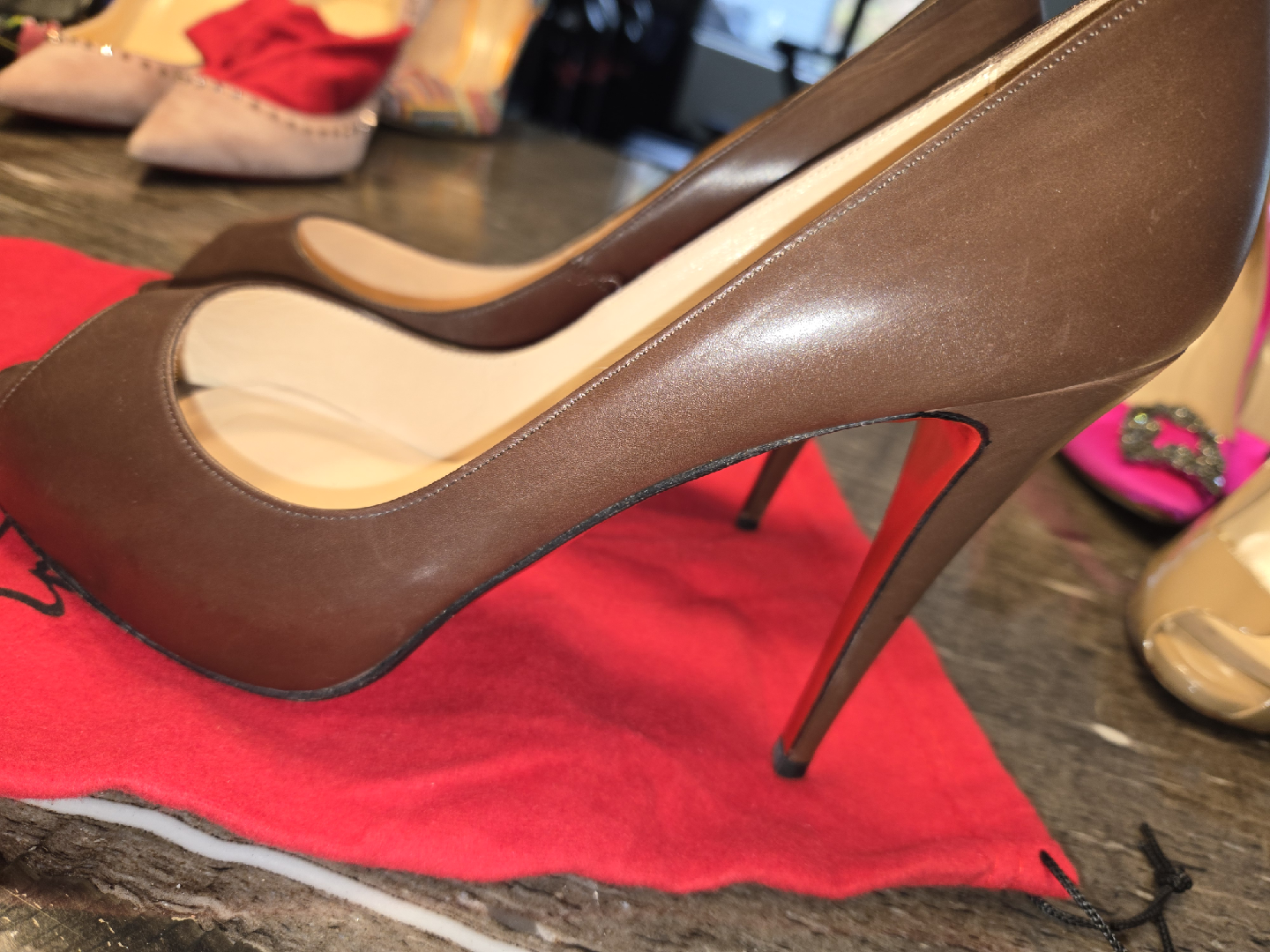 Christian Louboutin Brown Leather Heels, Size 41 - photo 3