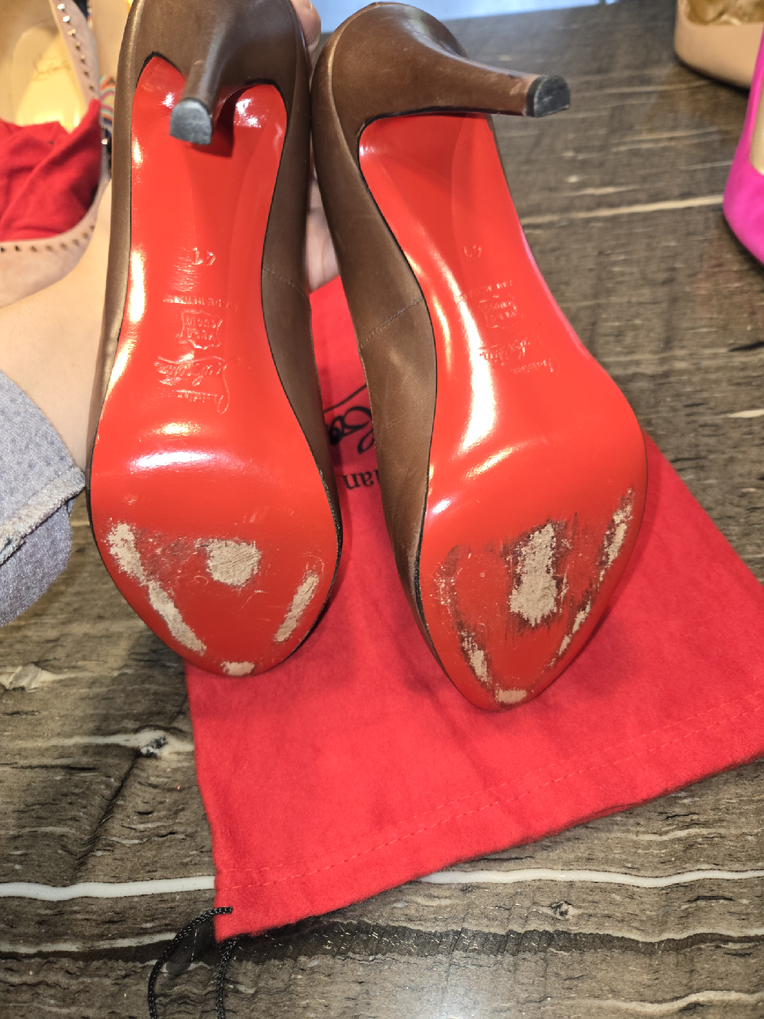 Christian Louboutin Brown Leather Heels, Size 41 - photo 5