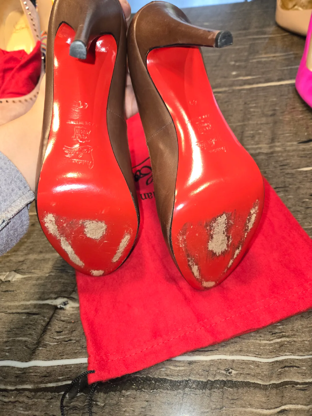 Christian Louboutin Brown Leather Heels, Size 41 image indicator(5)