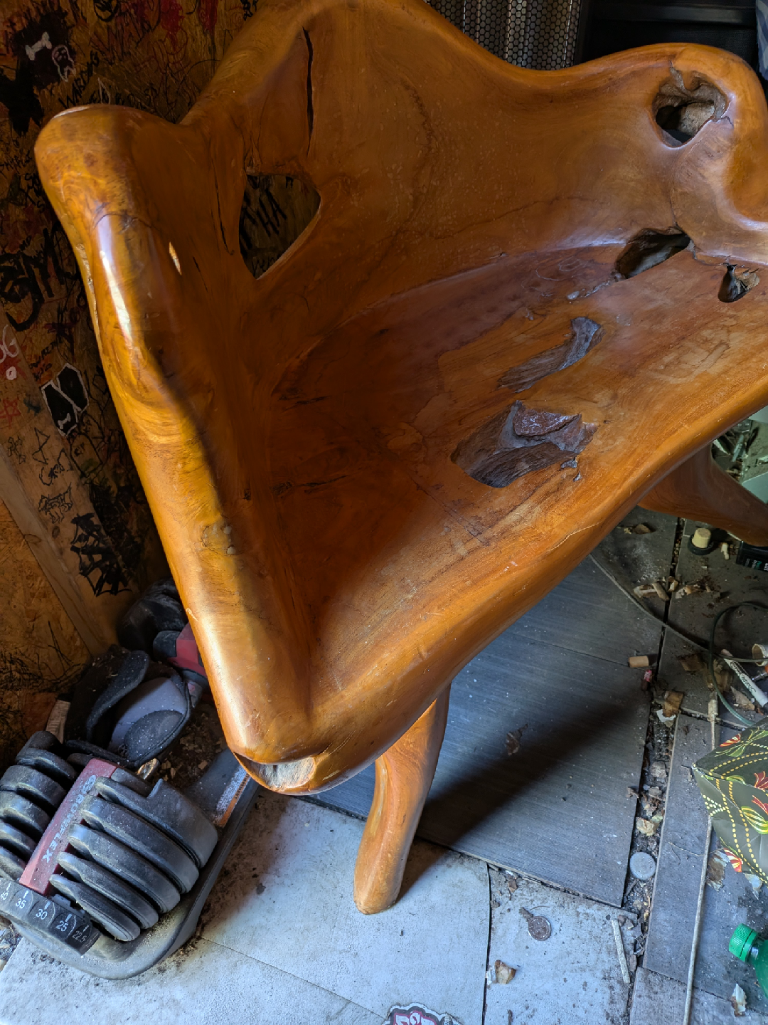 live edge teak chair - photo 2