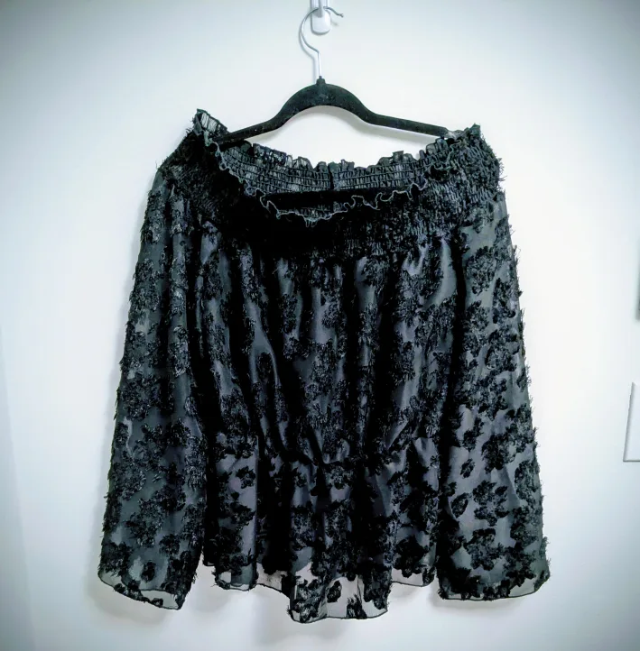 Off-the-shoulder black blouse image indicator(2)