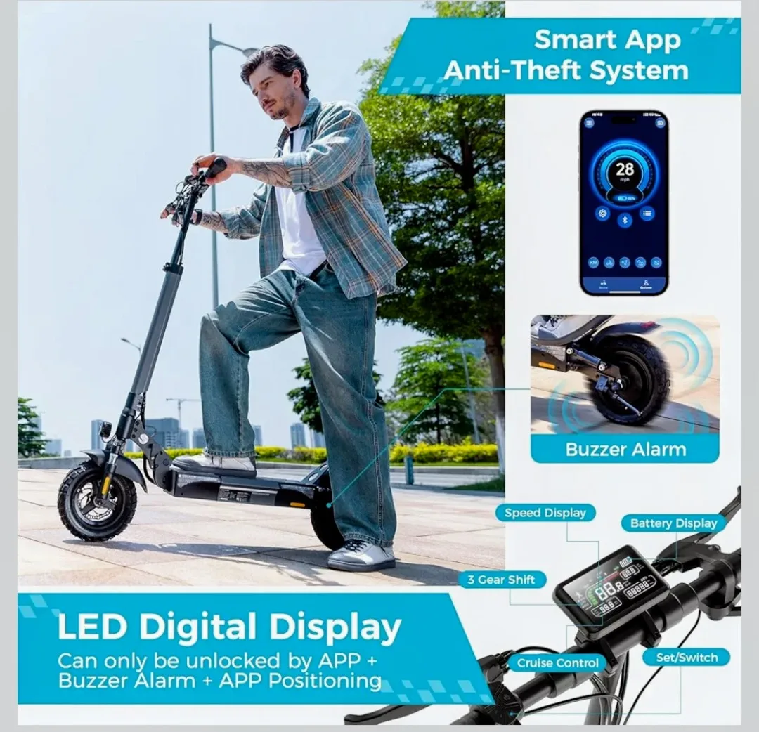 Electric Scooter for Adults - 28 MPH, 28 Mile Range image indicator(8)