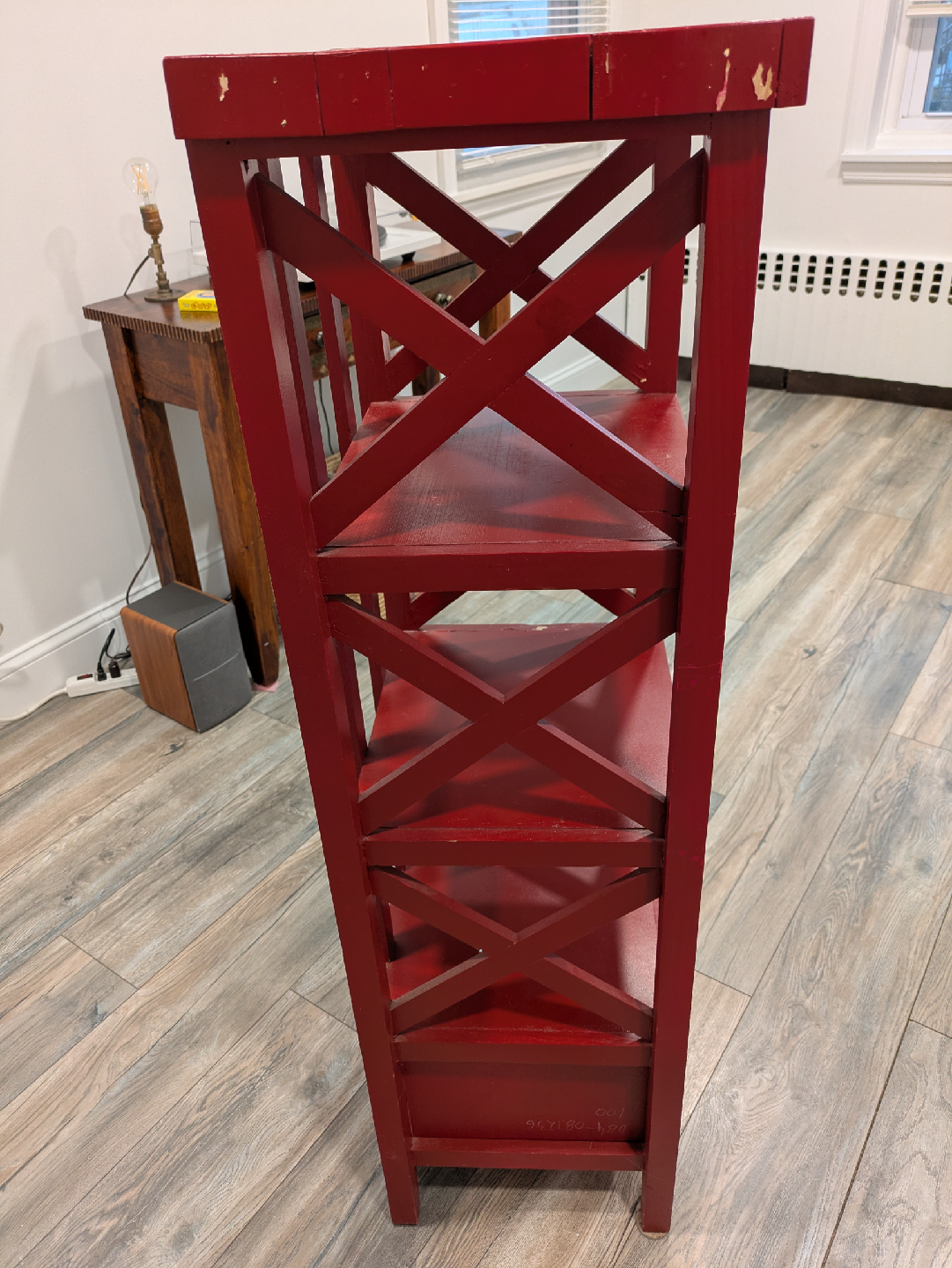 Red Wooden Bookshelf