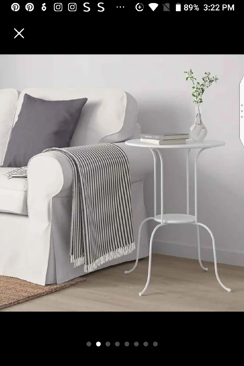 IKEA White Round Side Table with Shelf image indicator(6)