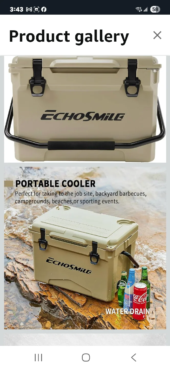 EchoSmile 25 Quart Insulated Portable Cooler - Khaki image indicator(4)