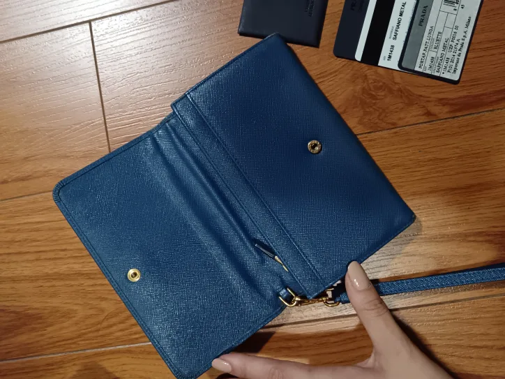 Prada Saffiano Metal Bluette Wallet image indicator(4)