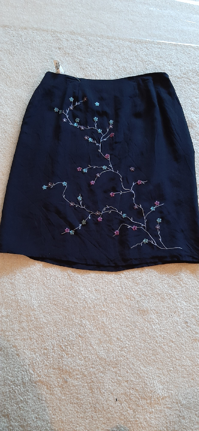 MiXT. Black Silk Skirt - Size 8