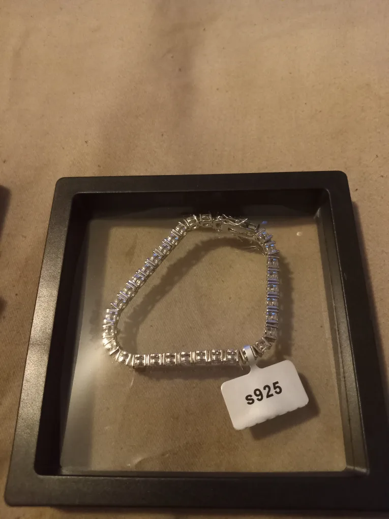 Moissanite 925 & 18K WG Plated Tennis Bracelet GRA Certified image indicator(4)