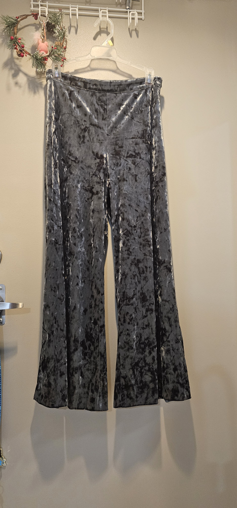 Zara Velvet Flare Leg Pants - Size S